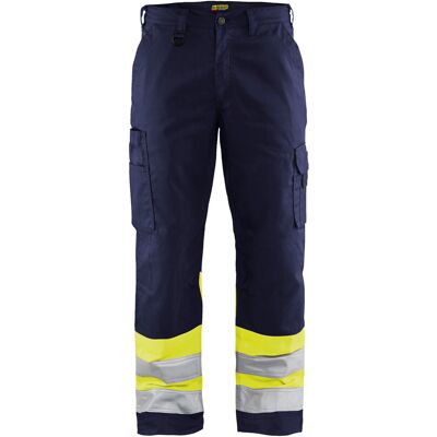 BLAKLADER Pantaloni Da Lavoro Ad Alta Visibilità 1564 - Blu Navy/giallo Fluorescente Xl - Fr(48) - Se(c54) - Corti BLAKLADER Pantaloni Da Lavoro Ad Alta Visibilità 1564 - Blu Navy/giallo Fluorescente Xl - Fr(48) - Se(c54) - Corti