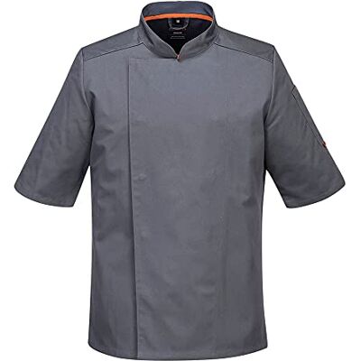 Portwest Veste De Cuisinier Maille Pro S/s Couleur : Gris Ardoise Taille L - Portwest Veste De Cuisinier Maille Pro S/s Couleur : Gris Ardoise Taille L -