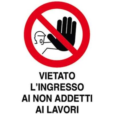 VDS Cartello Vietato Lingresso Ai Non Addetti Ai Lavori 40x60 Cm Conf. Da 10 Pz VDS Cartello Vietato Lingresso Ai Non Addetti Ai Lavori 40x60 Cm Conf. Da 10 Pz
