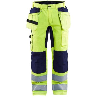 BLAKLADER Pantaloni Da Lavoro Ad Alta Visibilità Elasticizzati Artigianali 1552 - Giallo Fluorescente/navy 3xl - Fr(54) - Se(c60) - Norme BLAKLADER Pantaloni Da Lavoro Ad Alta Visibilità Elasticizzati Artigianali 1552 - Giallo Fluorescente/navy 3xl - Fr(54) - Se(c60) - Norme