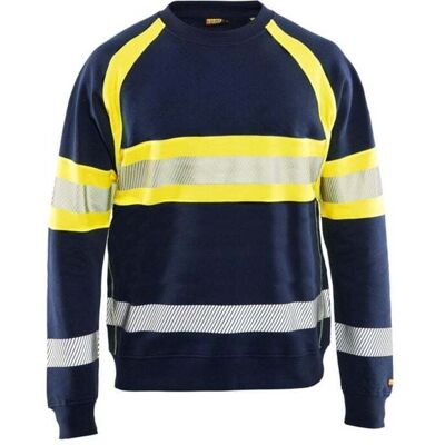 BLAKLADER Felpa Da Lavoro Ad Alta Visibilità 3359 - Blu Navy/giallo Fluorescente Xxl BLAKLADER Felpa Da Lavoro Ad Alta Visibilità 3359 - Blu Navy/giallo Fluorescente Xxl