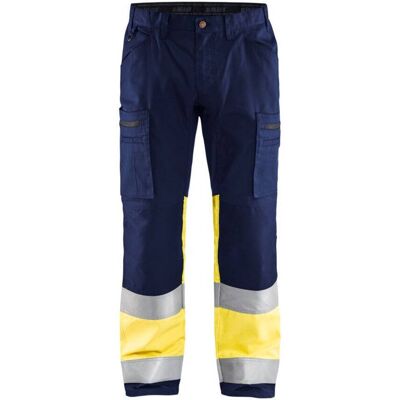 BLAKLADER Pantaloni Da Lavoro Ad Alta Visibilità Stretch 1551 - Blu Navy/giallo Fluorescente M - Fr(42) - Se(c48) - Norme BLAKLADER Pantaloni Da Lavoro Ad Alta Visibilità Stretch 1551 - Blu Navy/giallo Fluorescente M - Fr(42) - Se(c48) - Norme