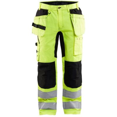 BLAKLADER Pantaloni Da Lavoro Ad Alta Visibilità Elasticizzati Artigianali 1552 - Giallo Fluorescente/nero S - Fr(40) - Se(c46) - Norme BLAKLADER Pantaloni Da Lavoro Ad Alta Visibilità Elasticizzati Artigianali 1552 - Giallo Fluorescente/nero S - Fr(40) - Se(c46) - Norme