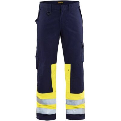 BLAKLADER Pantaloni Da Lavoro Multinormes 1478 - Blu Navy/giallo Fluorescente Xl - Fr(50) - Se(c56) - Standard BLAKLADER Pantaloni Da Lavoro Multinormes 1478 - Blu Navy/giallo Fluorescente Xl - Fr(50) - Se(c56) - Standard