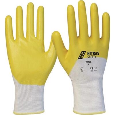 Guanti da lavoro Nitras - Taglia 10 - Bianco/Giallo - EN 388 Guanti da lavoro Nitras - Taglia 10 - Bianco/Giallo - EN 388