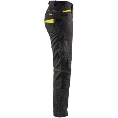 BLAKLADER Pantaloni Da Lavoro Maintenance Stretch Donna 7195 - Nero/giallo Fluorescente Xl - Fr(48) - Se(c46) - Norme BLAKLADER Pantaloni Da Lavoro Maintenance Stretch Donna 7195 - Nero/giallo Fluorescente Xl - Fr(48) - Se(c46) - Norme