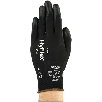 ANSELL Guanto Hyflex® 48-101 Taglia 7 Nero En 388 Psa Ii Nyl.m.pu Confezione Da 12) ANSELL Guanto Hyflex® 48-101 Taglia 7 Nero En 388 Psa Ii Nyl.m.pu Confezione Da 12)
