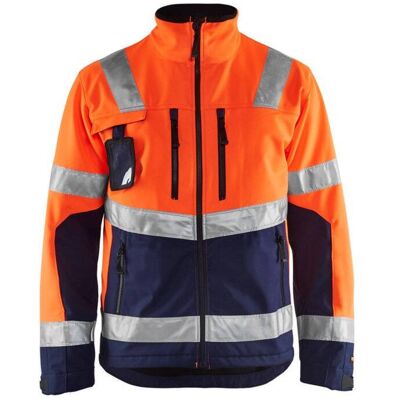 BLAKLADER Giacca Da Lavoro Softshell Alta Visibilità 4900 - Arancione Fluorescente/marine Xxl BLAKLADER Giacca Da Lavoro Softshell Alta Visibilità 4900 - Arancione Fluorescente/marine Xxl