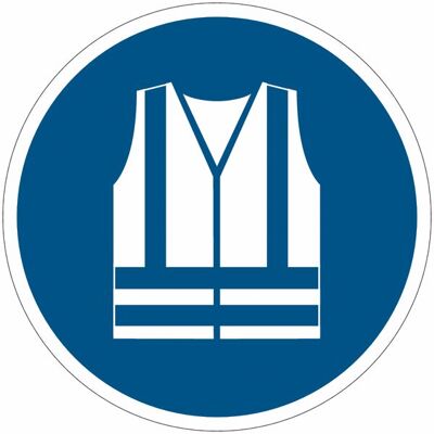 STICKERSLAB Cartelli Di Obbligo Iso 7010 'gilet Di Sicurezza Ad Alta Visibilità Obbligatorio' M015 Misura - 50mm X 50mm, Numero Pezzi - 50 Pezzi STICKERSLAB Cartelli Di Obbligo Iso 7010 'gilet Di Sicurezza Ad Alta Visibilità Obbligatorio' M015 Misura - 50mm X 50mm, Numero Pezzi - 50 Pezzi