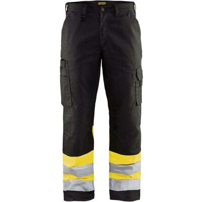 BLAKLADER Pantaloni Da Lavoro Ad Alta Visibilità 1564 - Nero/giallo Fluorescente L - Fr(46) - Se(c52) - Norme BLAKLADER Pantaloni Da Lavoro Ad Alta Visibilità 1564 - Nero/giallo Fluorescente L - Fr(46) - Se(c52) - Norme