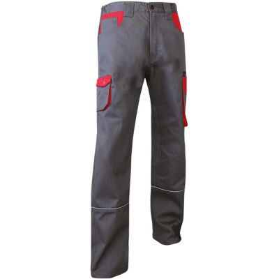 LMA 110821 - 54 Pantalon De Travail 110821 Lin Taille 54 Gris/rouge Multipoche LMA 110821 - 54 Pantalon De Travail 110821 Lin Taille 54 Gris/rouge Multipoche