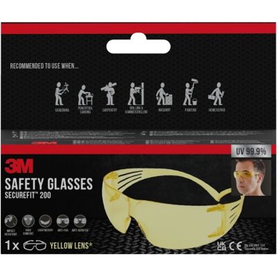 3M Occhiali Di Sicurezza Securefit 200 Antivento Protezione Uv 3M Occhiali Di Sicurezza Securefit 200 Antivento Protezione Uv