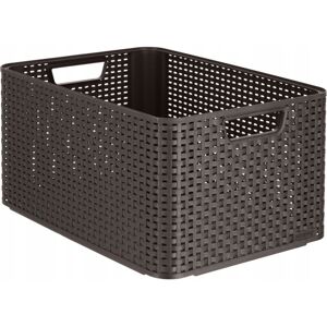 CURVER Cesto Portaoggetti Style 30l - Aspetto Rattan Strutturato - Per Camera Da Letto, Soggiorno, Bagno, Lavanderia - 44,5x33x24,8 Cm - Cioccolato - 70% Riciclato CURVER Cesto Portaoggetti Style 30l - Aspetto Rattan Strutturato - Per Camera Da Letto, Soggiorno, Bagno, Lavanderia - 44,5x33x24,8 Cm - Cioccolato - 70% Riciclato
