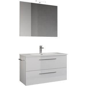 MAMA STORE Era 60 - Mobile Bagno Sospeso 60 Cm Bianco Lucido Laccato Con Lavabo, Specchio E Lampada Led, L.62 X P.47 X H.53 Cm MAMA STORE Era 60 - Mobile Bagno Sospeso 60 Cm Bianco Lucido Laccato Con Lavabo, Specchio E Lampada Led, L.62 X P.47 X H.53 Cm