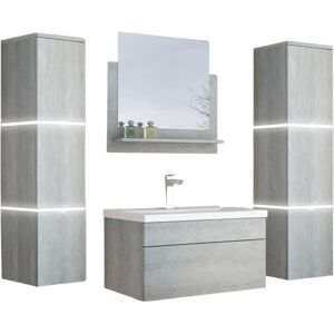 Set completo di mobili da bagno Wangerooge Big Grigio - Mobili bagno Set completo di mobili da bagno Wangerooge Big Grigio - Mobili bagno