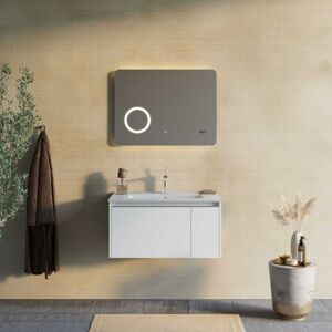Kiamami Valentina - Mobile da bagno sospeso 80cm con specchio LED touch Kiamami Valentina - Mobile da bagno sospeso 80cm con specchio LED touch
