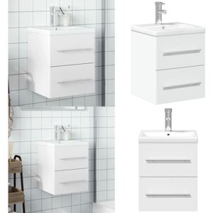 VIDAXL Mobile Da Bagno Con Lavabo Bianco - Lavabo Da Bagno - Lavabo In Ceramica VIDAXL Mobile Da Bagno Con Lavabo Bianco - Lavabo Da Bagno - Lavabo In Ceramica