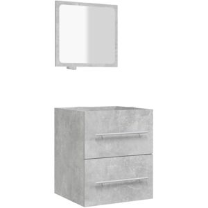 maisonchic Armadio da bagno con specchio - Cemento grigio maisonchic Armadio da bagno con specchio - Cemento grigio