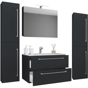 EBUY24 - Vcm 5pcs Lavabo Lavabo Lavabo Larghezza Armadio Inferiore 80 Cm Mobili Bagno Con Cassetti Porte Rotanti Mobile Specchio Badinos (nero) EBUY24 - Vcm 5pcs Lavabo Lavabo Lavabo Larghezza Armadio Inferiore 80 Cm Mobili Bagno Con Cassetti Porte Rotanti Mobile Specchio Badinos (nero)