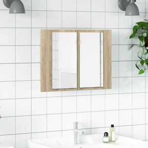 Armadio specchio bagno LED Rovere Sonoma vidaXL - Arredo bagno Armadio specchio bagno LED Rovere Sonoma vidaXL - Arredo bagno