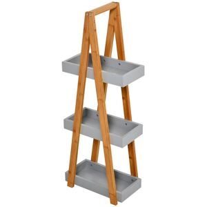 MAURY'S Scaffale Bagno In Mdf E Bambù Con 3 Mensole 30 X 18 X 81 Cm Grigio MAURY'S Scaffale Bagno In Mdf E Bambù Con 3 Mensole 30 X 18 X 81 Cm Grigio