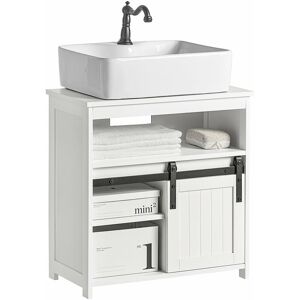 SoBuy Carrellino Salvaspazio con 3 cassetti Carrello Cucina Organizzatore  Bagno Mobiletto Bagno Colore Bianco e Naturale BZR54-W