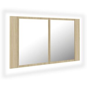 Armadio specchio da bagno LED rovere Sonoma - Specchio bagno LED Armadio specchio da bagno LED rovere Sonoma - Specchio bagno LED