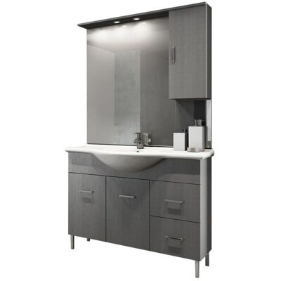 DIANHYDRO Mobile Bagno Venice Larice Grigio Cm 105 Con Lavabo E Specchio DIANHYDRO Mobile Bagno Venice Larice Grigio Cm 105 Con Lavabo E Specchio