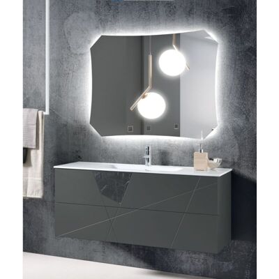 BLUELIFE Mobile Da Bagno Sospeso Moderno Crizia Base 120 Con Lavabo, Antracite Opaco BLUELIFE Mobile Da Bagno Sospeso Moderno Crizia Base 120 Con Lavabo, Antracite Opaco