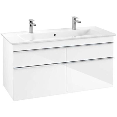 Villeroy & Boch Mobile Lavabo, 1153 X 590 X 502 Mm, Modello Sospeso, In Legno Bianco Lucido Villeroy & Boch Mobile Lavabo, 1153 X 590 X 502 Mm, Modello Sospeso, In Legno Bianco Lucido