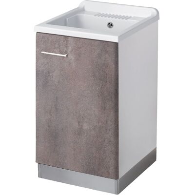 AMPHORA Lavatoio Legno 1 Anta Interno 45x50 (h.85) Vasca Pp Asse Legno Corten Grigio AMPHORA Lavatoio Legno 1 Anta Interno 45x50 (h.85) Vasca Pp Asse Legno Corten Grigio