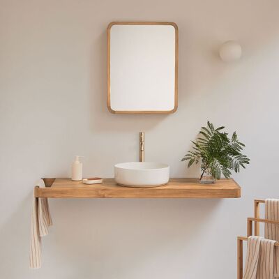 SKLUM Set Di Mobili Da Bagno Sospeso 130x45 Cm In Legno Di Teak Neill SKLUM Set Di Mobili Da Bagno Sospeso 130x45 Cm In Legno Di Teak Neill