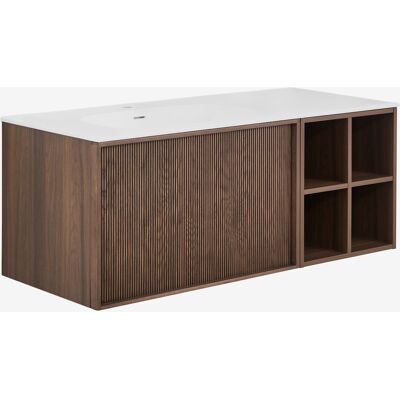 SKLUM Set Di Mobili Da Bagno Sospeso In Legno 120x50 Cm Con Lavabo Integrato Endika SKLUM Set Di Mobili Da Bagno Sospeso In Legno 120x50 Cm Con Lavabo Integrato Endika