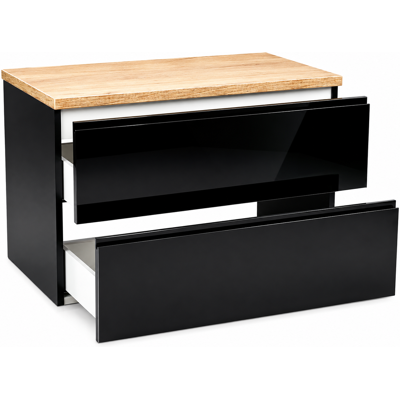 OEM Mobiletto Da Bagno 80x50 Cm, Nero Lucido, Sospeso, Con Piano Modus OEM Mobiletto Da Bagno 80x50 Cm, Nero Lucido, Sospeso, Con Piano Modus
