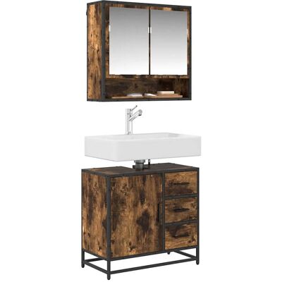 HELLOSHOP26 Mobile Lavabo Retro Per Bagno Design Industriale 65 X 33 X 60 Cm In Legno Rovere Fumo 020049663 HELLOSHOP26 Mobile Lavabo Retro Per Bagno Design Industriale 65 X 33 X 60 Cm In Legno Rovere Fumo 020049663