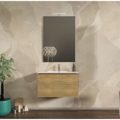 BADEN HAUS Mobile Bagno Sospeso Cannettato Orizzontale 80 Cm Rovere Tabacco - Malaga BADEN HAUS Mobile Bagno Sospeso Cannettato Orizzontale 80 Cm Rovere Tabacco - Malaga
