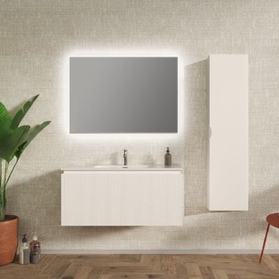 BADEN HAUS Mobile Bagno Sospeso 100 Cm Cannettato Bianco Opaco - Marsiglia BADEN HAUS Mobile Bagno Sospeso 100 Cm Cannettato Bianco Opaco - Marsiglia