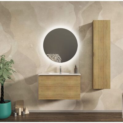 BADEN HAUS Mobile Bagno Sospeso Cannettato Orizzontale 80 Cm Rovere Tabacco - Malaga BADEN HAUS Mobile Bagno Sospeso Cannettato Orizzontale 80 Cm Rovere Tabacco - Malaga