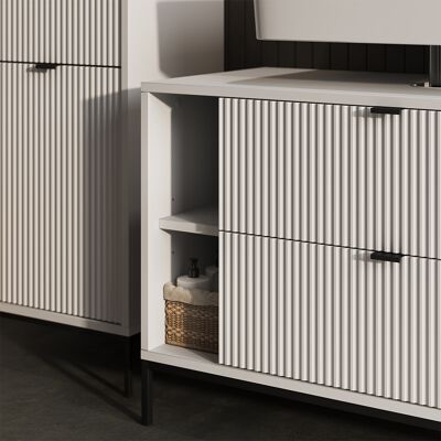 Vicco Mobile Sottolavabo Per Bagno Eliza, Bianco, 100 X 63 Cm Con 2 Cassetti Estraibili, Vicco Mobile Sottolavabo Per Bagno Eliza, Bianco, 100 X 63 Cm Con 2 Cassetti Estraibili,