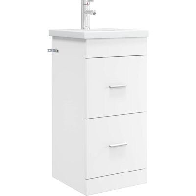VIDAXL Mobile Da Bagno Con Lavabo Bianco 42 X 40 X 84,5 Cm VIDAXL Mobile Da Bagno Con Lavabo Bianco 42 X 40 X 84,5 Cm