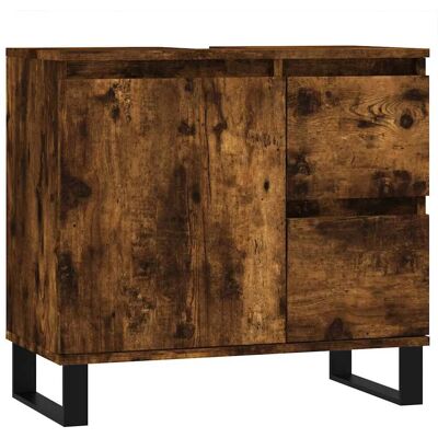 HELLOSHOP26 Armadietto Da Bagno In Legno Multistrato Con Gambe In Ferro E Grande Capacità Di Stoccaggio 65 X 33 X 60 Cm In Rovere Fumo 020049047 HELLOSHOP26 Armadietto Da Bagno In Legno Multistrato Con Gambe In Ferro E Grande Capacità Di Stoccaggio 65 X 33 X 60 Cm In Rovere Fumo 020049047