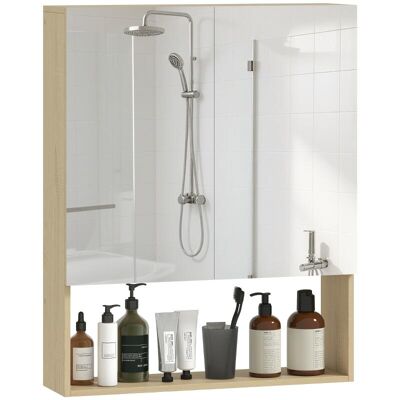 OEM Mobile Da Bagno Homcom, Ante A Specchio, Ripiano Aperto, Montaggio A Parete, Mdf, Truciolato, Rovere OEM Mobile Da Bagno Homcom, Ante A Specchio, Ripiano Aperto, Montaggio A Parete, Mdf, Truciolato, Rovere