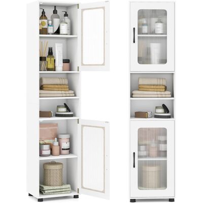 COSTWAY Mobile Da Bagno Armadietto Bagno Salvaspazio Alto Armadietto Da Bagno A Terra Mobiletto Contenitore Ante Traslucide Dispositivi Antiribaltamento Chius COSTWAY Mobile Da Bagno Armadietto Bagno Salvaspazio Alto Armadietto Da Bagno A Terra Mobiletto Contenitore Ante Traslucide Dispositivi Antiribaltamento Chius