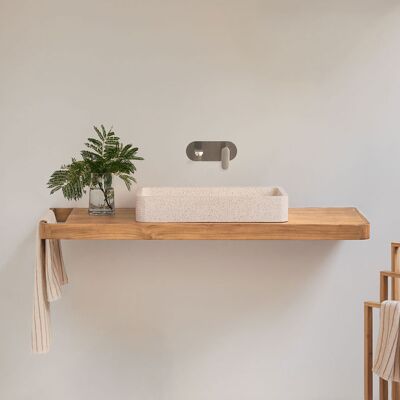 SKLUM Set Di Mobili Da Bagno Sospeso 130x45 Cm In Legno Di Teak Neill SKLUM Set Di Mobili Da Bagno Sospeso 130x45 Cm In Legno Di Teak Neill