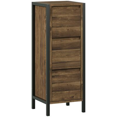 Vicco Mobiletto Bagno Naola, Quercia/nero, 30 X 80 Cm Con 3 Cassetti, Vicco Mobiletto Bagno Naola, Quercia/nero, 30 X 80 Cm Con 3 Cassetti,