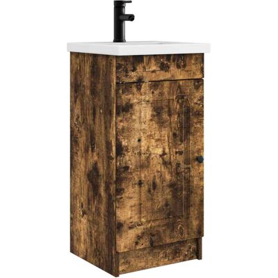 VIDAXL Mobile Da Bagno Con Lavabo Rovere Fumo 42 X 40 X 84,5 Cm VIDAXL Mobile Da Bagno Con Lavabo Rovere Fumo 42 X 40 X 84,5 Cm