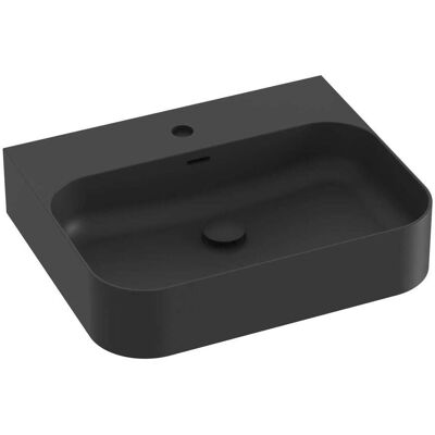 RAVAK Ceramic - Lavabo 55x45 Cm, Con Troppopieno E Foro Per Miscelatore, Nero Opaco Xjx0d155005 RAVAK Ceramic - Lavabo 55x45 Cm, Con Troppopieno E Foro Per Miscelatore, Nero Opaco Xjx0d155005