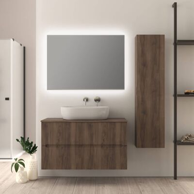 BADEN HAUS Mobile Da Bagno 100 Cm Cannettato Noce Palermo BADEN HAUS Mobile Da Bagno 100 Cm Cannettato Noce Palermo