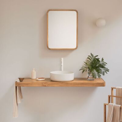 SKLUM Set Di Mobili Da Bagno Sospeso 130x45 Cm In Legno Di Teak Neill SKLUM Set Di Mobili Da Bagno Sospeso 130x45 Cm In Legno Di Teak Neill