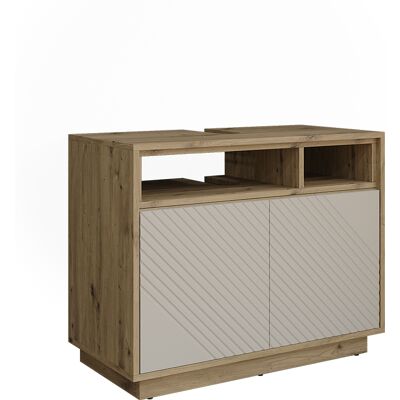 Vicco Mobile Sottolavabo Per Bagno Beatrice, Cachemire/rovere Artigianale, 80 X 64 Cm Con 2 Porte, Vicco Mobile Sottolavabo Per Bagno Beatrice, Cachemire/rovere Artigianale, 80 X 64 Cm Con 2 Porte,